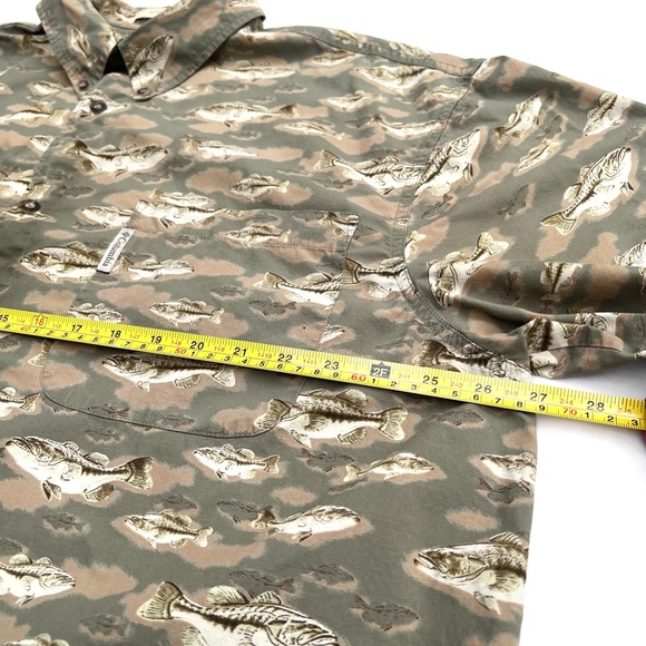 Columbia XXL Vintage Fish Pattern Shirt Short Sleeve Button Down Cotton - Picture 7 of 9